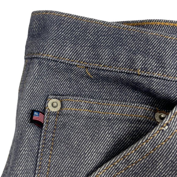 Ralph Lauren Shorts Men 40 in Silver/Blue VINTAGE Denim Polo Jean Worker - Picture 7 of 16